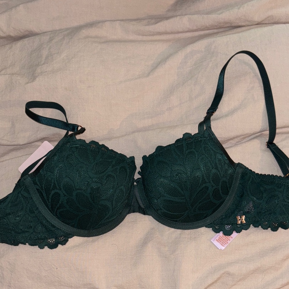 Savage X Fenty Lace Bra - Deep Green
